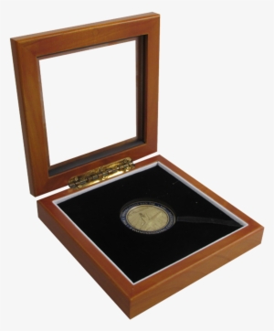 Wood Display Glass Top Box Large Coin Capsule Challenge - Box