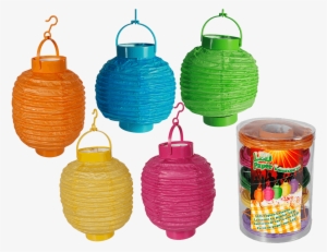 Paper Lantern With Led - Out Of The Blue Coloured Paper Led Lanterns 5 Pack