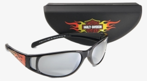 Sunglasses And Case - Harley Davidson Sunglasses With Flames