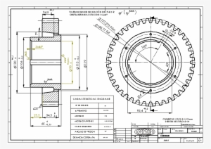 Engrane Diente Recto Plano De Pieza Involute Wheel - Plan