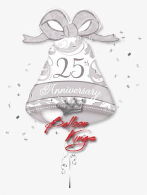25th Anniversary Bell - 25th Anniversary Super Shaped Foil Balloon