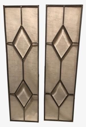 Vintage Beveled Geometric Leaded Clear Glass Window