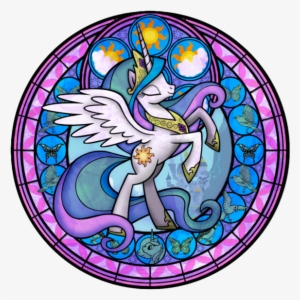 Princess Celestia Stained Glass My Little Pony Alicorn - Mlp Princess Celestia Stained Glass