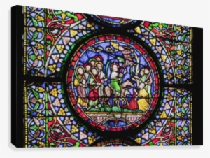Colourful Stained Glass Window In Canterbury Cathedral - Designpics - Stained Glass Iii Canvas