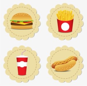 Fesat Food Icons Set Isolated Vector Illustration Americano - Royal Canin Instinctive In Jelly Cat Food Wet Pouch