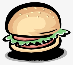 Hamburger Royalty Free Vector Clip Art Illustration - Cartoon Burger