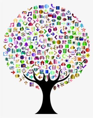Abstract Icons Tree Prismatic - Portable Network Graphics