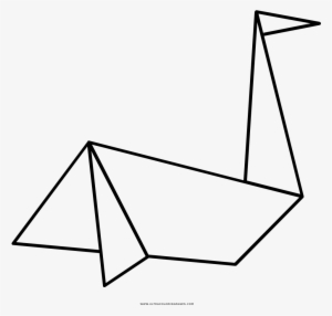 Paper Crane Coloring Page - Triangle