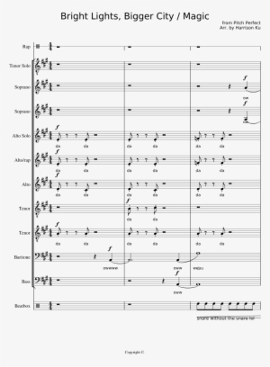 Bright Lights, Bigger City / Magic Sheet Music Composed - Pitch Perfect