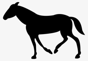 Black Walking Horse With Tail Down Comments - Public Domain Horse Silhouette