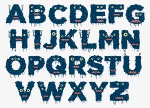 Monster Font Blue Alphabet - Housearama Font