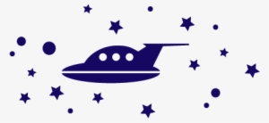 Nave Espacial, Estrellas Y Planetas - Vinil De Nave Espacial