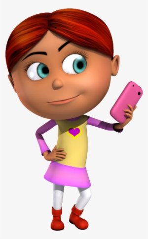 Isabella 3d Character Taking A Selfie - Girl Taking Selfie Cartoon Png