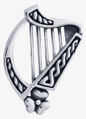 Celtic Shamrock Harp Pendant