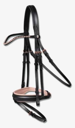 Bridle Waldhausen Xline Rose Gold Black - Rose Gold Dressage Browband
