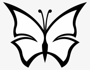 Abstract Butterfly Lemmling Black White Line Art Hunky - Black And White Cartoon Butterfly