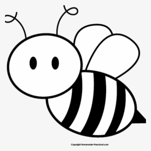 Bee Clipart Black And White Honey Kid Preschool Abcd - Honey Bee Black And White