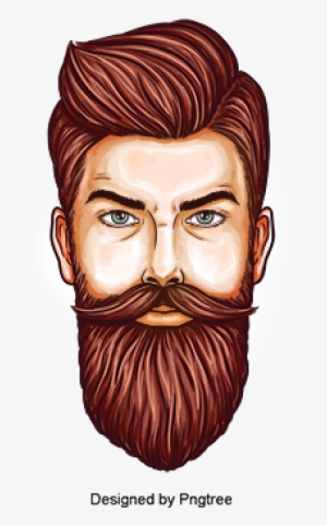 Fashion Male Character Sketch Vector Material Design,, - Hair And Beard Style Icon