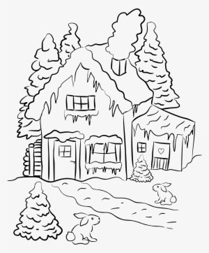 House Landscape Clipart - Winter Pictures For Drawing
