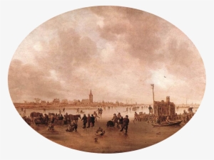 Goyen 1643 Winter On The River - Jan Van Goyen Kunstdruck: Winter Am Fluss. Kunstkopie.de
