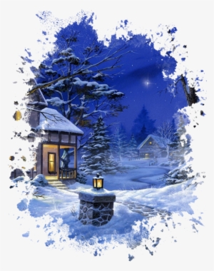 Winter Landscapes - Led Fibre Optic Picture House In Winter