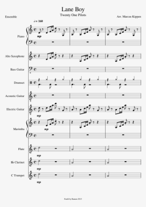 Lane Boy Twenty One Pilots Sheet Music For Piano Alto - Violin