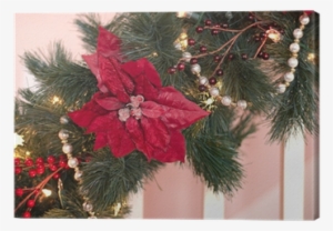 Cuadro En Lienzo Guirnalda De La Navidad En La Escalera - Christmas Ornament