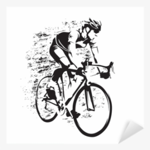 Road Cyclist On His Bike, Abstract Grungy Vector Silhouette - Cycling France Silhouette
