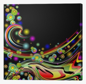 Girlande Colori Sfondo Astratto Abstract Colors Swirls - Rainbow Colors Abstract Swirls On Black Canvas Print