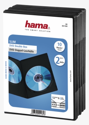Slim Dvd Double Jewel Case, Pack Of 10, Black - Hama Slim Dvd Double Jewel Case Pack