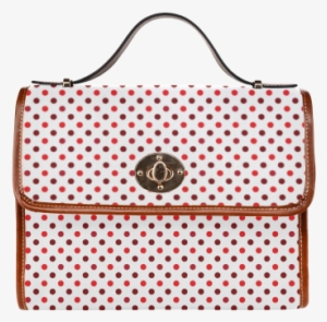 White With Red Dots Pattern Waterproof Canvas Bag/all - Vector Graphics