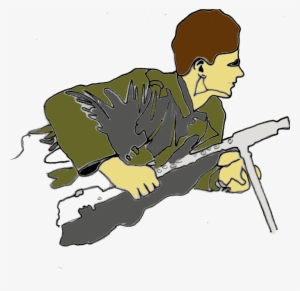 This Is A Vector Image Of A Child Soldier In Action - Soldier