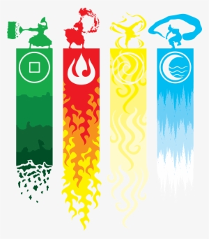 Earth, Fire, Air And Water - Avatar The Last Airbender Designs