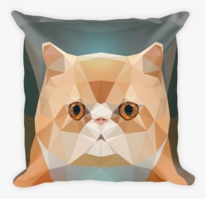 Color-me Cat 'persian' Square Pillow - Persian Cat Low Poly