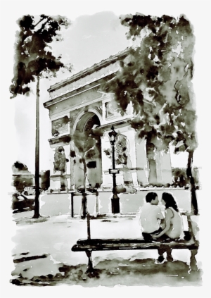 Arc De Triomphe Paris Black - Arch Of Triumph Art