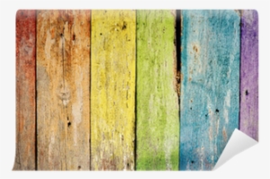 Wood Plank Png Old Wooden Plank Rainbow Background - Vinyl Wall Mural