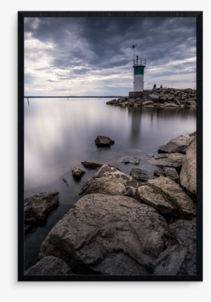 Hazy Lighthouse At The Marina - Reflection