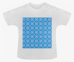 Abstract Circles Arches Lattice Aqua Blue Baby Classic - Floral Lace