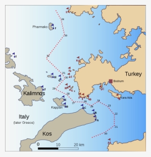 Map Of The Demarcation Line As Established In The Border - Greece Turkey Sea Border