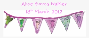 Pink Bunting Feet - Paper