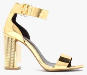 Gold Metallic Block Heels