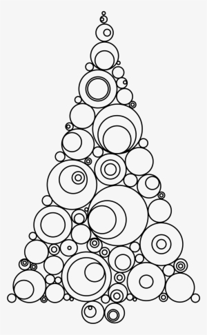 Abstract Circles Christmas Tree Silhouette - Color Christmas Tree: Adult Coloring Book