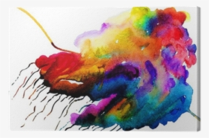 Vector Watercolor Colorful Cloud Canvas Print • Pixers® - Watercolor Painting