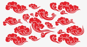 Red Cloud Clipart Vector - Chinese Cloud Vector Png