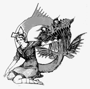 This Free Icons Png Design Of A Girl And Her Sea Monster