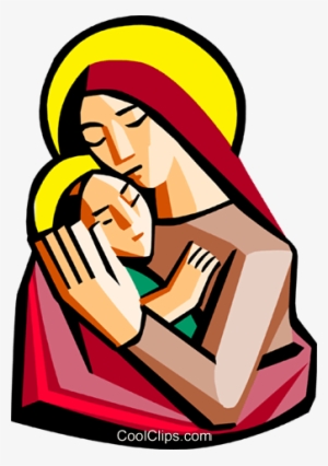 Mother Mary With Baby Jesus Royalty Free Vector Clip - Mother Of Mercy Vector