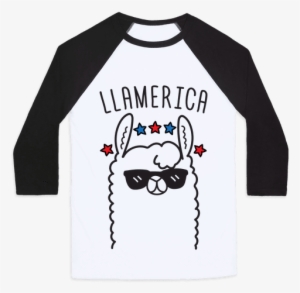 Llamerica American Llama Baseball Tee - Believe In Aliens T Shirt