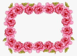Free Faux Vintage Roses Frame And Borders Png Rosenrahmen - Pink Vintage Frames Png