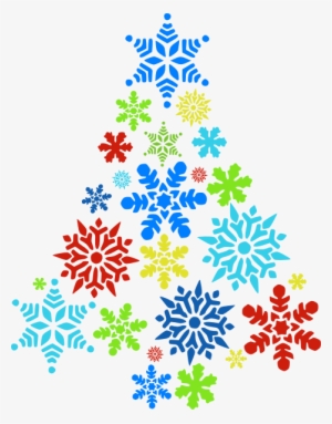 Colorful Snowflake Tree Clip Art - Christmas Clip Art Snowflakes