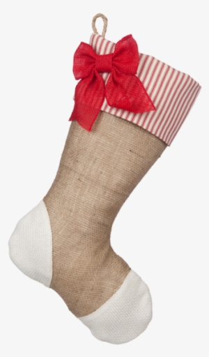 Christmas Stockings With Red Ticking Accents - Sock